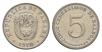 Панама 5 сентесимо 1970 KM 23.2 медно-никель aUNC 4643-1245