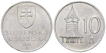 Словакия 10 геллеров 1993 MK KM 17 алюминий UNC 4164-436