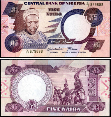 Нигерия 5 найра 2005 Pick 24i бумага UNC (пресс) 00-00