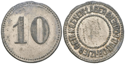 Бад-Кольберг 10 пфеннигов ND Офицерский лагерь для военнопленных Men05 4612.2, Men18 5821.2 никель цинк 4617-221