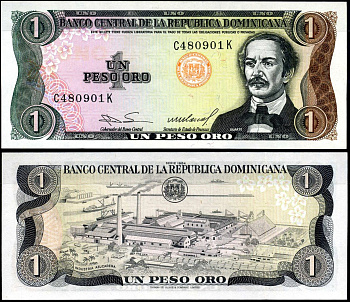 Доминиканская Республика 1 песо 1984 Хуан Пабло Дуарте Pick 126 a (2) бумага UNC (пресс) 7183-4-2-1