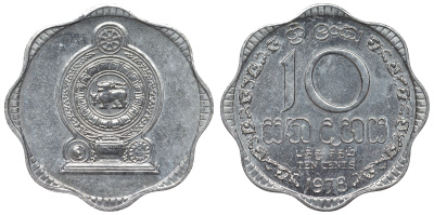 Шри-Ланка 10 центов 1978 KM 140 a алюминий 4118-844