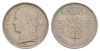 Бельгия 5 франков 1971 Belgique, Бодуэн I (1951-1993) KM 134 медно-никель 4539-241