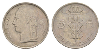 Бельгия 5 франков 1971 Belgique, Бодуэн I (1951-1993) KM 134 медно-никель 4539-241
