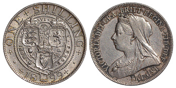 Великобритания 1 шиллинг 1899 Виктория (1837-1901) KM 780, Spink 3940A серебро 413-3914