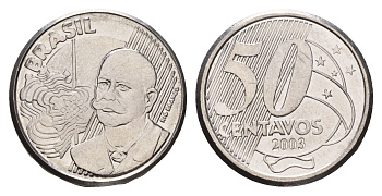 Бразилия 50 сентаво 2003 KM 651 медно-никель 4688-224
