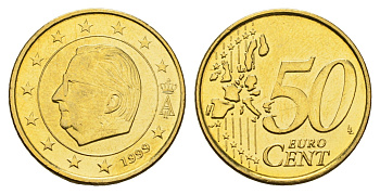 Бельгия 50 евроцентов 1999 Альберт II (1993-2013) KM 229 нордик UNC 4629-827
