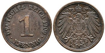 ГЕРМАНИЯ 1 ПФЕННИГ 1900 А KM 10, J. 10 медь 100-1256