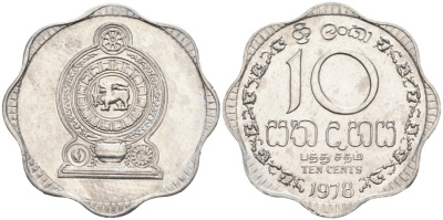 Шри-Ланка 10 центов 1978 KM 140 a алюминий 83-1656