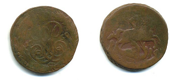 РОССИЯ 1 КОПЕЙКА 1759 медь 61-441