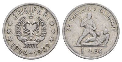 Албания 1 лек 1969 25 лет Освобождению KM 48 алюминий 4646-1037