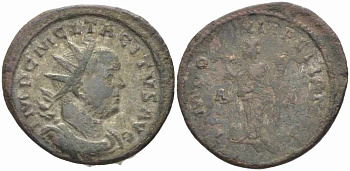 Римская Империя аврелианиан 276 Тацит TEMPORVM FELICITAS Лугдун Very fine RIC 64 бронза 1073-17-21