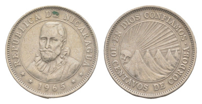 Никарагуа 10 сентаво 1965 KM 17.2 медно-никель 4640-1018