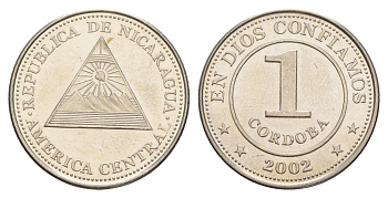 Никарагуа 1 кордоба 2002 KM 101 сталь плакированная никелем UNC 4641-356