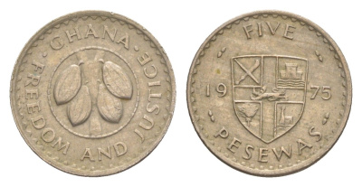 Гана 5 песев 1975 KM 15 медно-никель 4643-714