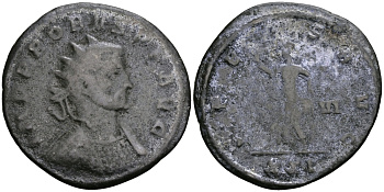 Римская Империя аврелианиан 280 Проб VIRTVS PROBI AVG Сисция Very fine RIC 816 бронза 270-923