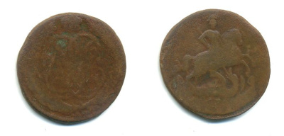 РОССИЯ 1 КОПЕЙКА 1760 медь 61-722