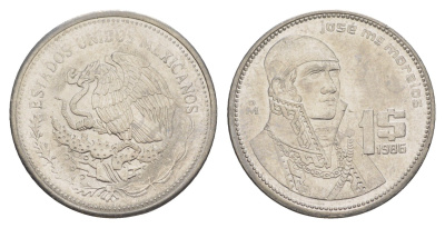 Мексика 1 песо 1986 Mo KM 496 медно-никель UNC 4637-632