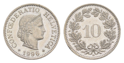 Швейцария 10 раппенов 1996 B KM 27 медно-никель 4625-929