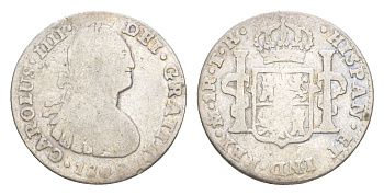 Мексика 1 реал 1808 Mo, Карл IV (1788-1808) KM 81 серебро 603-841