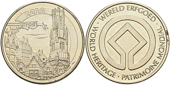 Бельгия жетон 2010 старый город, диаметр 30 мм. медно-никель UNC 88-1025
