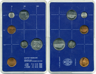 Нидерланды официальный набор из 5 монет + жетон мондвора 1984 в пластике UNC 7-4-81