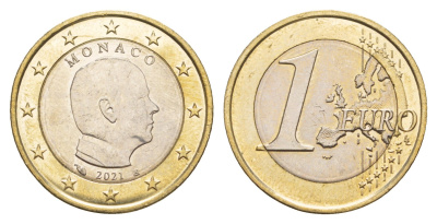 Монако 1 евро 2021 KM 194 биметалл UNC 4654-822