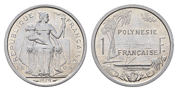 Французская Полинезия 1 франк 1979 KM 11 алюминий UNC 179-854