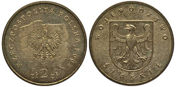 Польша 2 злотых 2004 MW, серия польские воеводства, Силезское воеводство KM 493 нордик 114-133