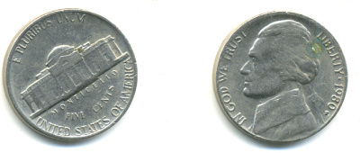 США 5 ЦЕНТОВ 1980 P, ДЖЕФФЕРСОН KM А192 медно-никель 179-725