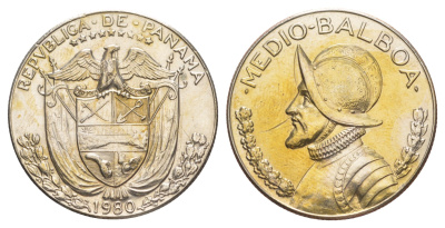 Панама 1/2 бальбоа (50 сентесимо) 1980 KM 12b медь плакированная медно-никелем 4634-1142