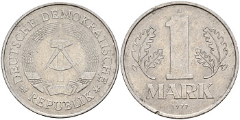 ГДР 1 марка 1977 A KM 35.2 алюминий 181-842