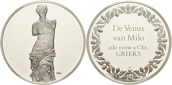 Нидерланды медаль ND Венера Милосская, 51,8 грамм серебро PROOF 00-00
