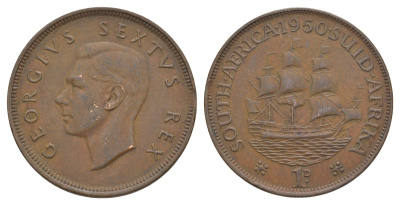 ЮАР 1 пенни 1950 KM 34.1 бронза 4645-1125