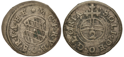 Бавария 2 крейцера 1635 Максимилиан I (1598-1651) KM 31 серебро 00-000-00