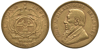 ЮАР 1 ФУНТ 1898 ZAR KM 10.2 золото 00-000-00