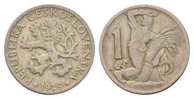 Чехословакия 1 крона 1929 KM 4 медно-никель 4116-935