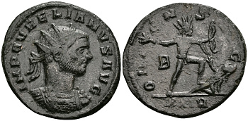 Римская Империя аврелианиан 275 Аврелиан ORIENS AVG Рим about Extremely fine RIC 164 бронза 1073-3-10-3