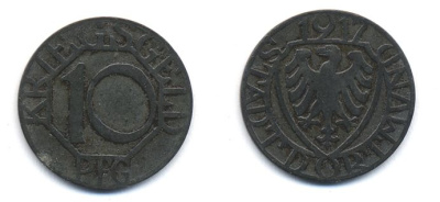 ДОРТМУНД 10 ПФЕННИГОВ 1917 НОТГЕЛЬД 29-236