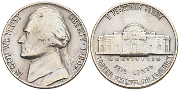 США 5 ЦЕНТОВ 1980 P, ДЖЕФФЕРСОН KM A192 медно-никель 190-131