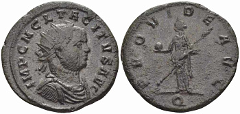 Римская Империя аврелианиан 275 Тацит PROVIDE AVG Тицин Good Very fine RIC 152 бронза, серебрение 1073-16-73