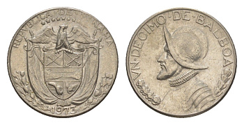 Панама 1/10 бальбоа (10 сентесимо) 1973 KM 10 медь плакированная медно-никелем UNC 4644-142