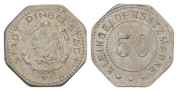 Дингельштедт 50 пфеннигов ND Funck 96.3b, Men05 5192.4, Men18 6508.4 железо UNC 1527-612