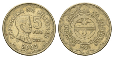 Филиппины 5 писо (песо) 2003 KM 272 никель латунь 4703-537