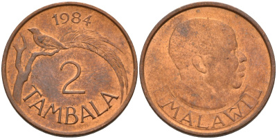 Малави 2 тамбалы 1984 KM 8a сталь плакированная медью 4141-724