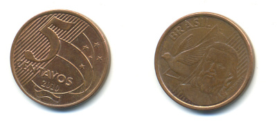 БРАЗИЛИЯ 5 СЕНТАВО 2010 KM 648 сталь плакированная медью 176-552