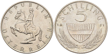 Австрия 5 шиллингов 1971 KM 2889а медно-никель 4592-956