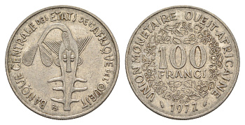 Западная Африка (BCEAO) 100 франков 1977 KM 4 никель 4619-243