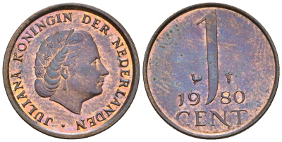 Нидерланды 1 цент 1980 Юлиана (1949-1980) KM 180 бронза UNC 220-511