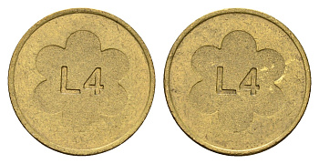 Италия жетон L4 диаметр 21,5 мм, вес 7,3 гр латунь 4670-914